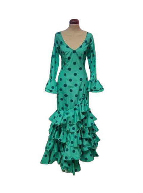 Taille 44. Costume Flamenco. Lolita Vert d'eau Vert foncé à pois
